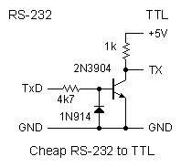 RS-232 to TTL schematic